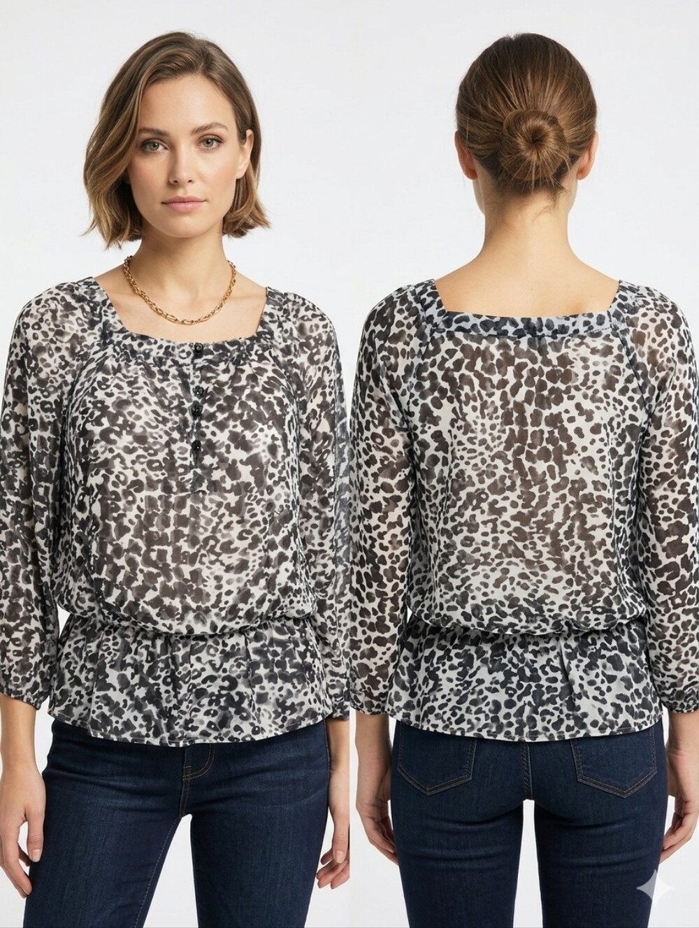 Apt. 9 Black White Blouse Size M